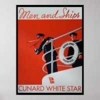 Men and Ships Queen Mary Poster