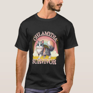 Men and Women Funny Cat Meme Chlamydia Survivor Hu T-Shirt