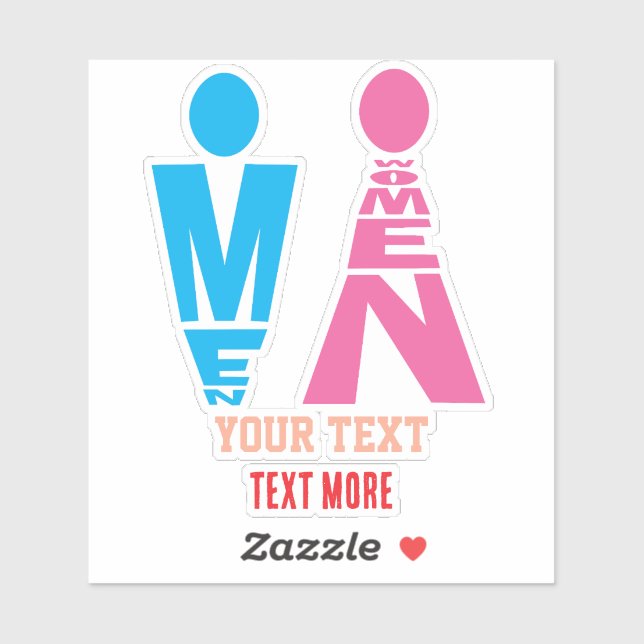 Men and Women Typography Icon Design (Sheet)