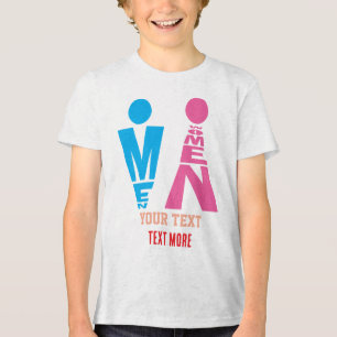 Men and Women Typography Icon Design – Bold Pink & Tri-Blend Shirt
