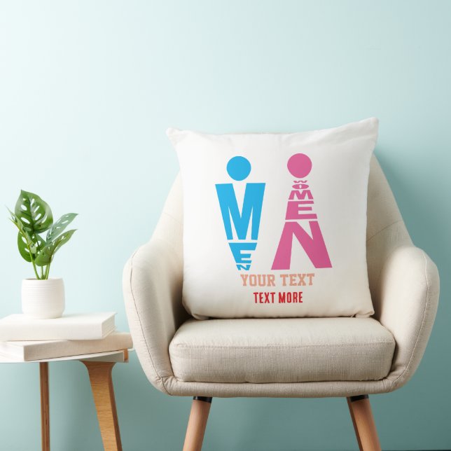 Men and Women Typography Icon Design Cushion (Chair)