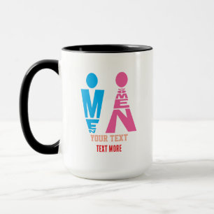 Men and Women Typography Icon Design Mug