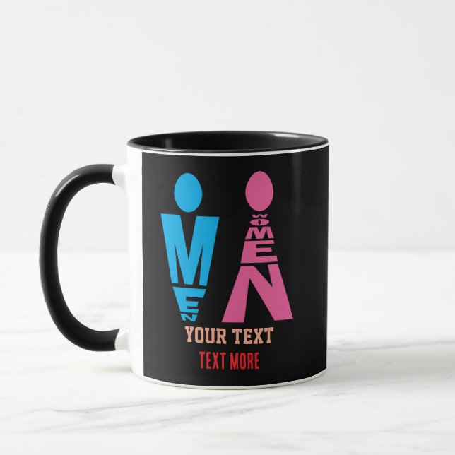 Men and Women Typography Icon Design Mug (Left)