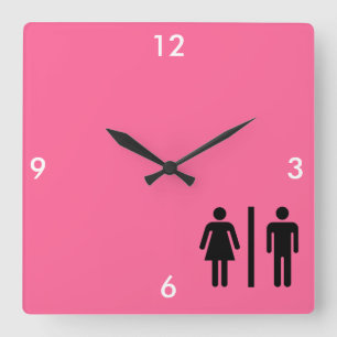 Men and Women's Symbol Square Wall Clock