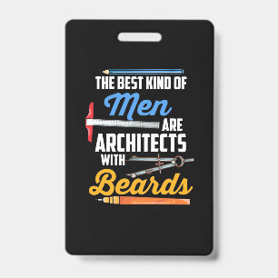 Men Architects With Beards ID Badge