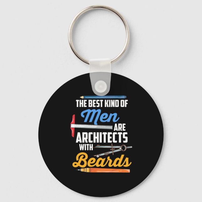 Men Architects With Beards Key Ring (Front)