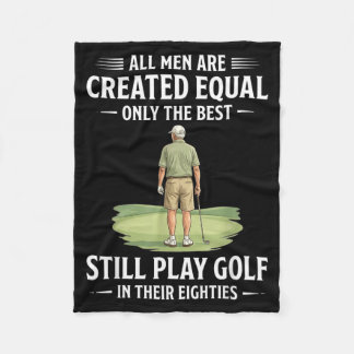 Men Are Created Equal Play Golf In Eighties Fleece Blanket