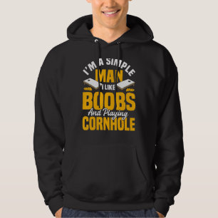 Men are easy bean bag cornhole joke hoodie