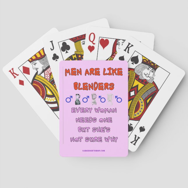 MEN ARE LIKE BLENDERS PLAYING CARDS (Back)