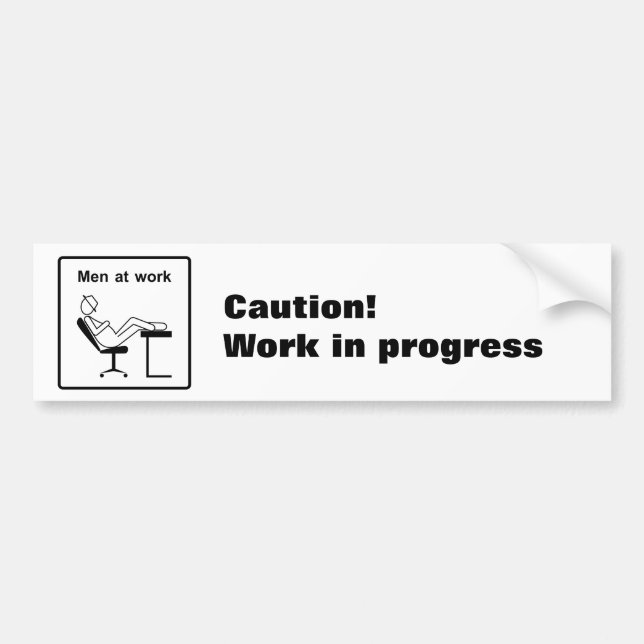 Men at work bumper sticker (Front)
