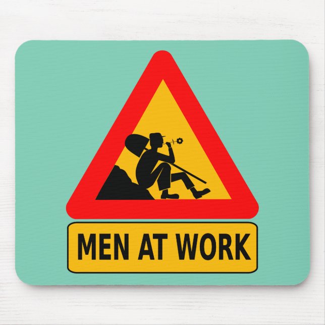 Men at work traffic sign mouse mat (Front)