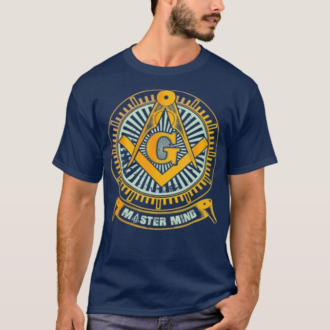 Men Awesome Masonic Square and Compass Master T-Shirt (Front)
