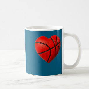 Men Basketball Heart Shape Valentines Day Coffee Mug