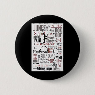Men Basketball Player - Basketball Jump Ball Shot 6 Cm Round Badge