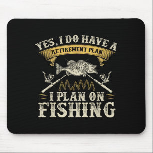 Men Bass Fishing Retirement Fishermen Mouse Mat