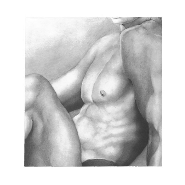 Men Beautiful Fine Art Drawing Of Nude-male Cool Notepad (Front)