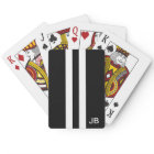 Men Black and White Monogrammed Playing Cards