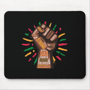Men Black Dad Melanin Pride Hand Fist Black Histor Mouse Mat