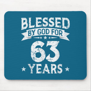 Men Blessed God 63 Old 63th Mouse Mat