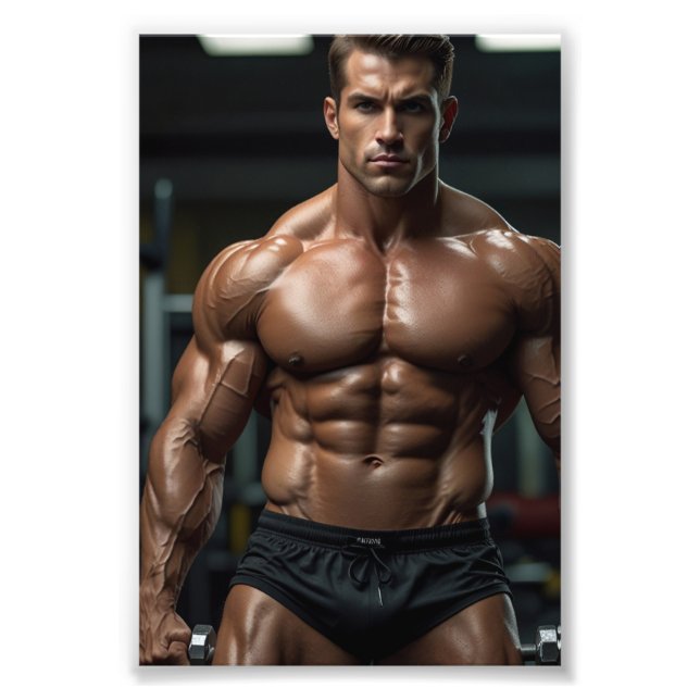 Men Bodybuilder Gym fitness workout Photo Print (Front)