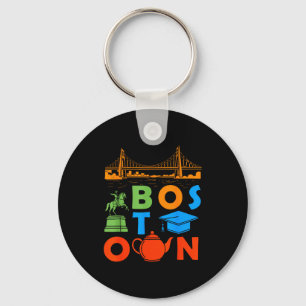 Men Boston Massachusetts Souvenir Boston Bridge Key Ring