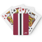 Men Burgundy Monogrammed Playing Cards