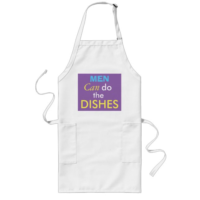 Men can do the dishes long apron (Front)