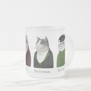 MEN CATS Frosted Glass Mug + Text