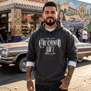 Men Chicano love hoodie black Custom Name