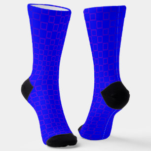 Men crew socks, Blue purple classic design Socks
