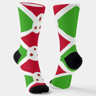Men crew socks with flag of Burundi
