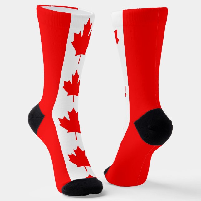 Men crew socks with flag of Canada (Angled)