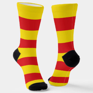 Men crew socks with flag of Catalonia