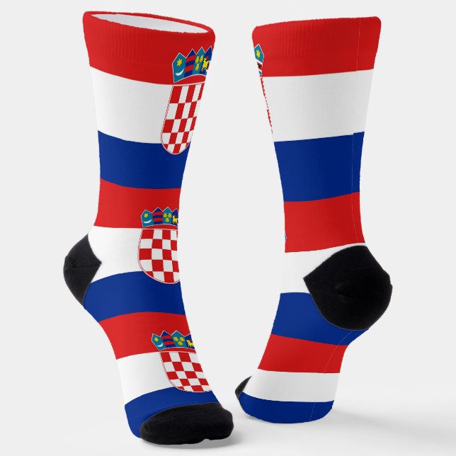 Men crew socks with flag of Croatia (Angled)