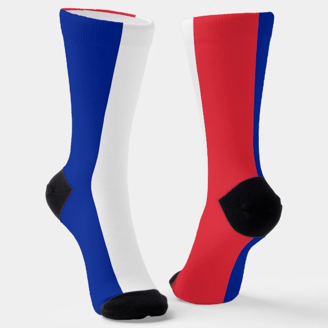 Men crew socks with flag of France (Angled)
