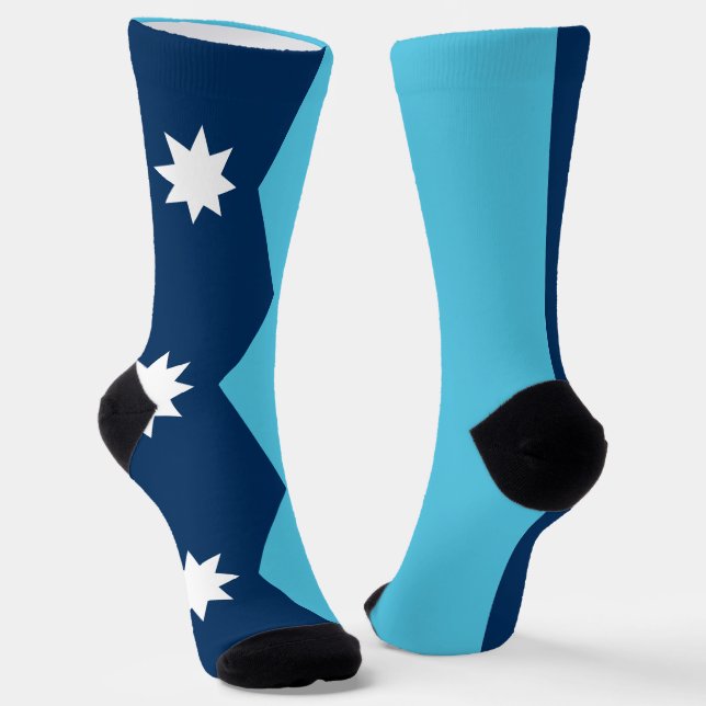 Men crew socks with flag of Minnesota, USA (Angled)