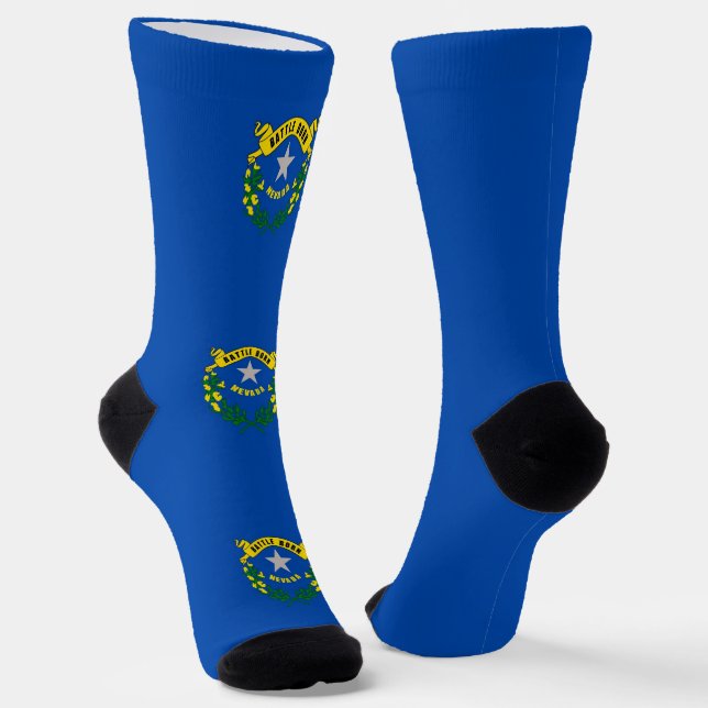 Men crew socks with flag of Nevada (Angled)
