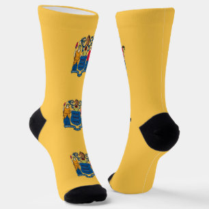Men crew socks with flag of New Jersey