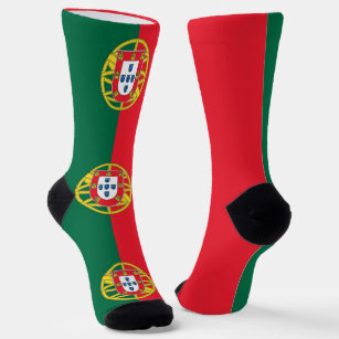 Men crew socks with flag of Portugal