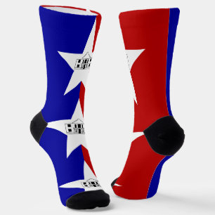Men crew socks with flag of San Antonio, U.S.A.
