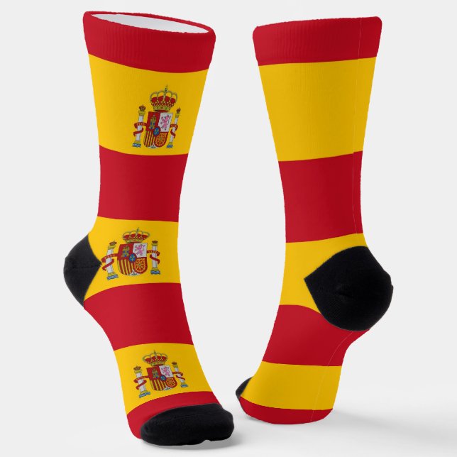 Men crew socks with flag of Spain (Angled)