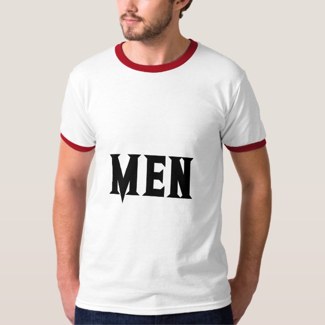 Men Custom Text Black Colour Men's Basic Ringer T-Shirt (Front)