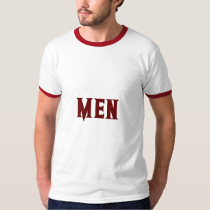 Men Custom Text Dark Red Colour Men's Basic Ringer T-Shirt