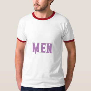 Men Custom Text Lavender Colour Men's Basic Ringer T-Shirt