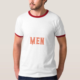 Men Custom Text Salmon Colour Men's Basic Ringer T-Shirt