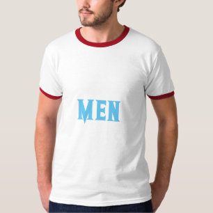 Men Custom Text Sky Blue Colour Men's Basic Ringer T-Shirt