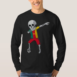 Men Dabbing Skeleton Soccer Cameroon Fans Football T-Shirt
