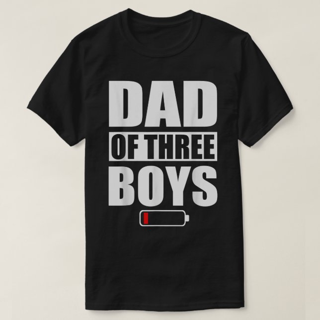 Men Dad Of 3 Boys Three Sons Father's Day  T-Shirt (Design Front)