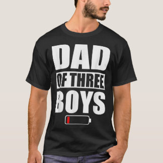 Men Dad Of 3 Boys Three Sons Father's Day  T-Shirt