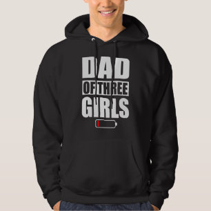 Men Dad Of 3 Girls Three Daughters Father's Day Hoodie